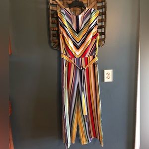Beautiful multi color belted jumpsuit